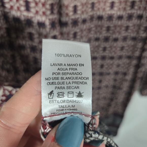 J. Roberts Multicolor Bohemian Crochet Trim Tassel Peasant Tunic Beaded Medium - Picture 11 of 12